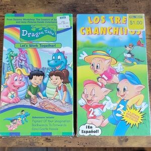 Dragon Tales and Los Tres Chanchitos VHS Tapes ( BRAND NEW SEALED)